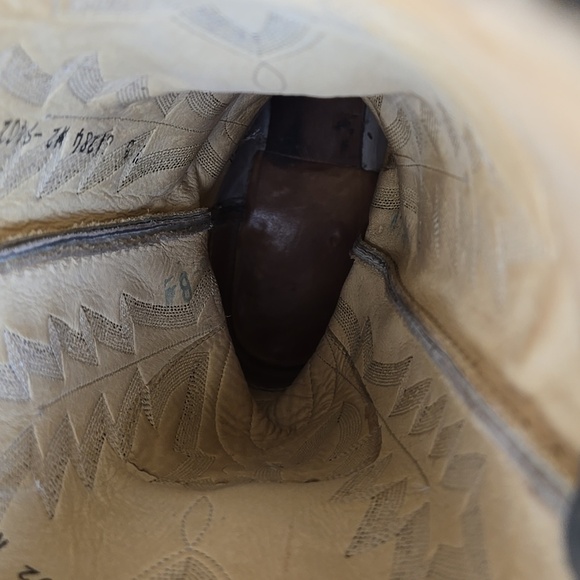 Panhandle Slim Brown and Gray Heeled Boots Genuine Ostrich - Picture 11 of 11